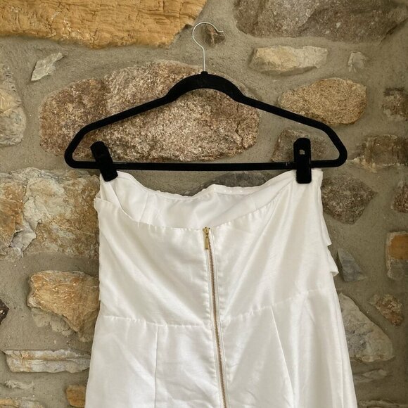 BHLDN Anthropologie BOSKEMPER ARIEL Strapless Bow Dress White Womens Medium $228 - Picture 9 of 12